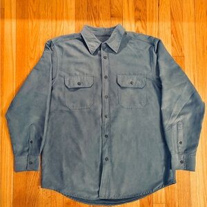 Covington Men's Blue Suede Button-Down Shirt